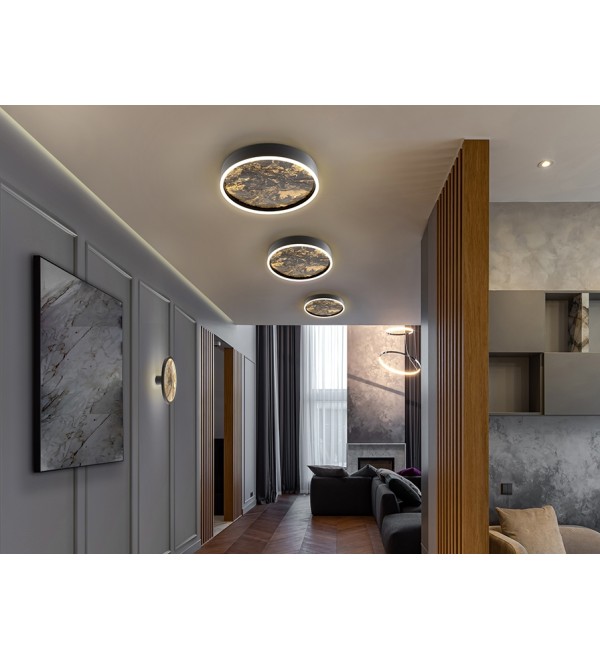 Потолочный светильник Stone CCT- черный LED 40D