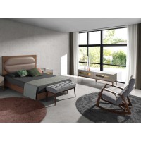 Кресло-качалка 5106/WD972 из серой ткани