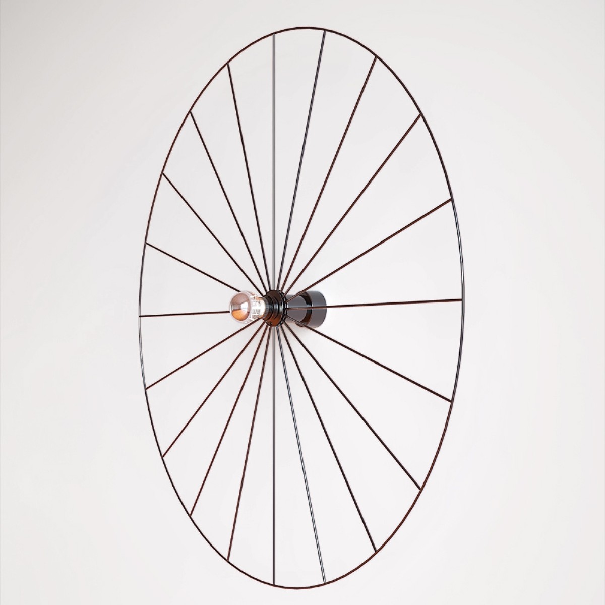 Бра Wheel 90 см черный + цоколь 5 см черный
