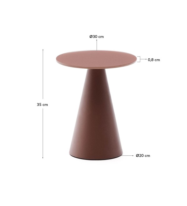 Журнальный столик Wilshire из стекла и стали терракотовый Ø30cm