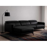 Угловой диван 5359-L /6040 черный кожаный