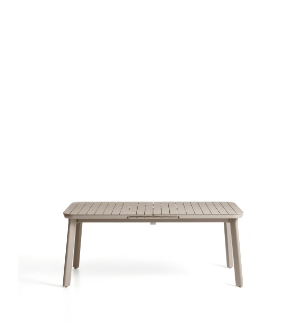 Раздвижной уличный стол Izola из алюминия с бежевой отделкой, 185 (235) x 100 см