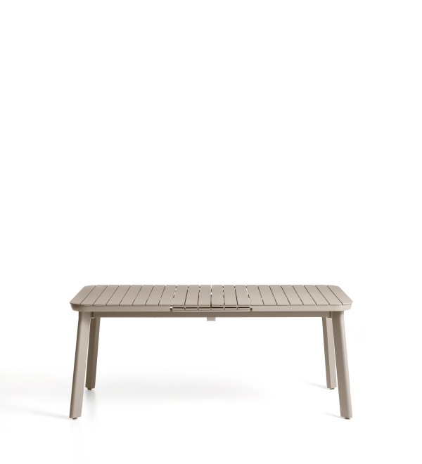 Раздвижной уличный стол Izola из алюминия с бежевой отделкой, 185 (235) x 100 см