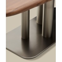Стол Melvar из орехового шпона с основанием из матовой нержавеющей стали 220 x 110 