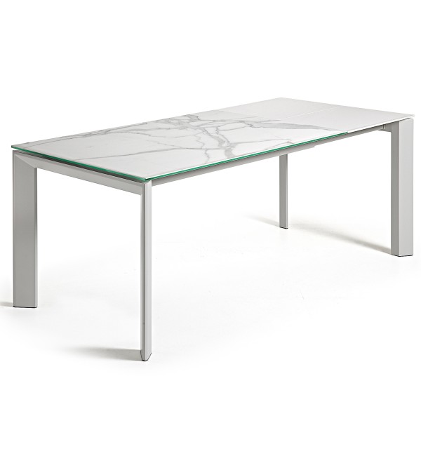 Стол Atta 160 (220) x90 керамика белый