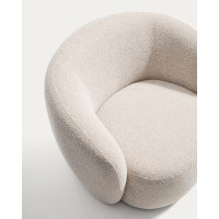 Поворотное кресло Odenia из микробукле бежевого цвета