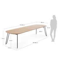 Стол Novaks 170 (320) х100 черный, шпон дерева