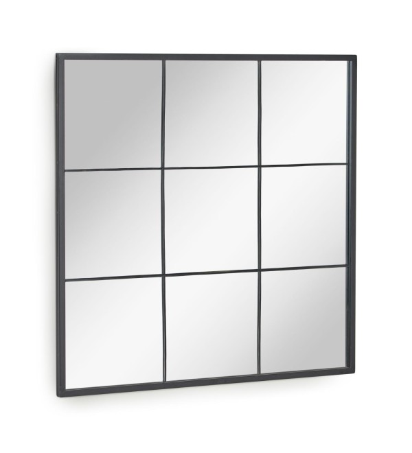 Зеркало настенное Ulrica черное металлическое 80 x 80 см