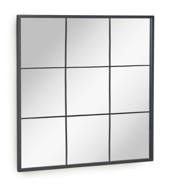 Зеркало настенное Ulrica черное металлическое 80 x 80 см