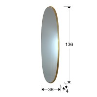 Зеркало Aries овальное 136x36 золото