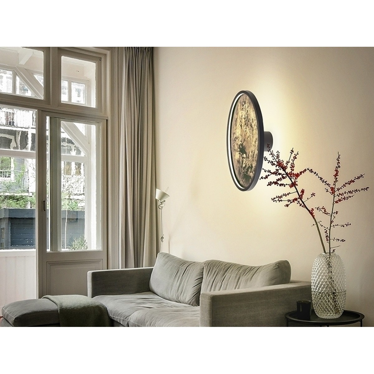 Настенный/потолочный светильник Stone CCT- черный LED D60