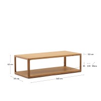 Maymai Журнальный столик из массива дуба 140 x 70 см