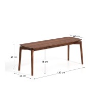 Скамейка Evera из дубового шпона с отделкой под орех, 122 см