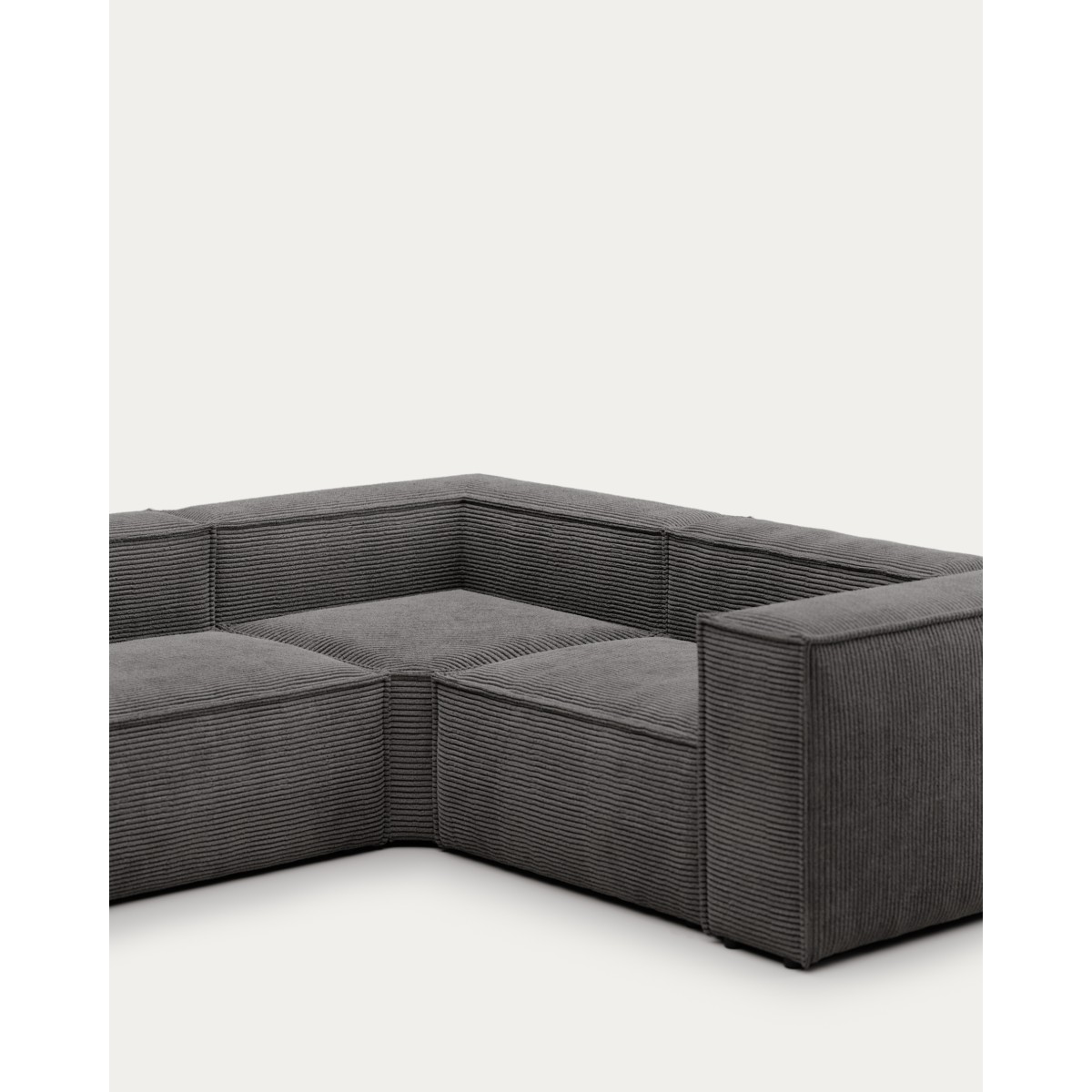 Угловой 4-х местный диван Blok серый вельвет 320 x 230 cm