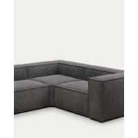 Угловой 4-х местный диван Blok серый вельвет 320 x 230 cm