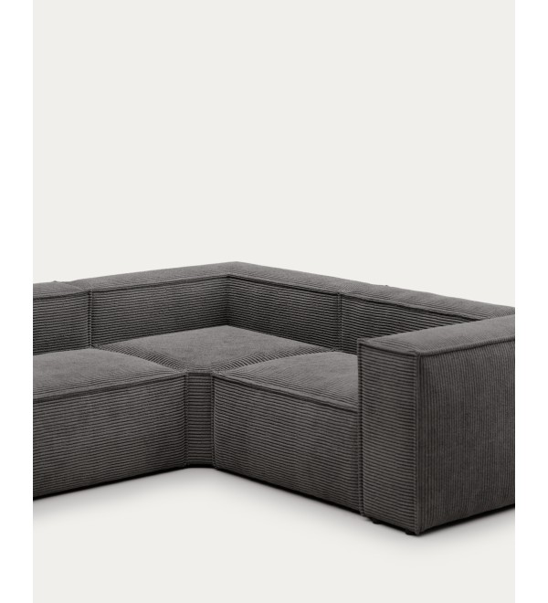 Угловой 4-х местный диван Blok серый вельвет 320 x 230 cm
