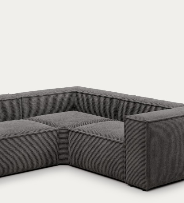 Угловой 4-х местный диван Blok серый вельвет 320 x 230 cm