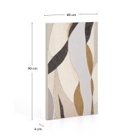 Абстрактный холст Marvilo серо-горчичного цвета 60 x 90 см