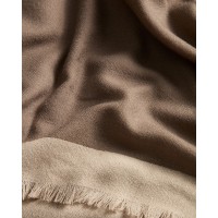 Двусторонний шерстяной плед Orlet серого и бежевого цвета, 130 x 170 см