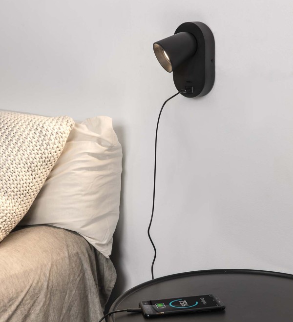 Настенный светильник CORB USB C черный