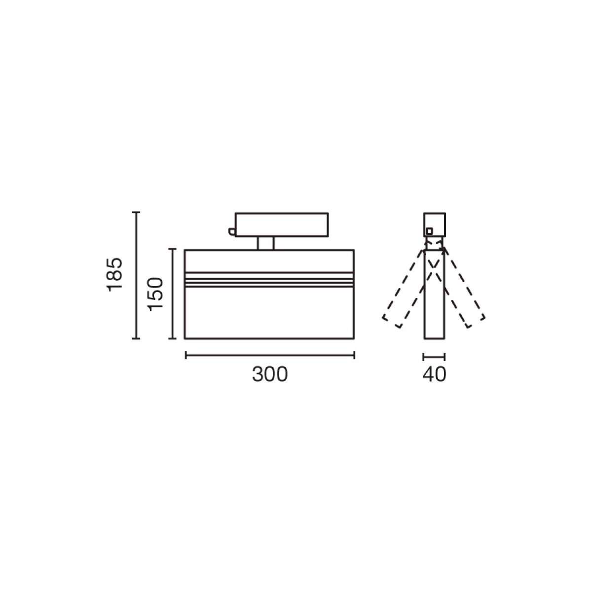 Трековый светильник BLIT 300mm белый 33W 2700K CRI90 DALI