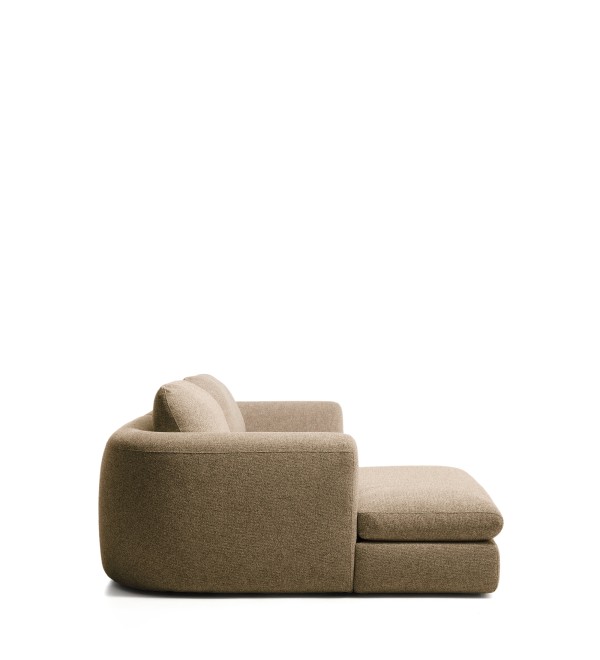 Трехместный диван Vera с левым шезлонгом, светло-коричневый, 232 см