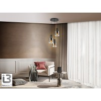 Люстра Venize 3L черный/дымчатый