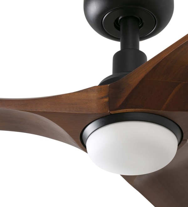 Потолочный вентилятор HEYWOOD S Ш900 черный/орех 3P LED 10W TUYA