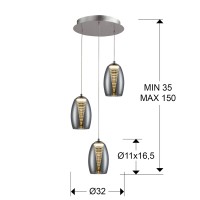 Подвесной светильник Nebula 3L LED хром