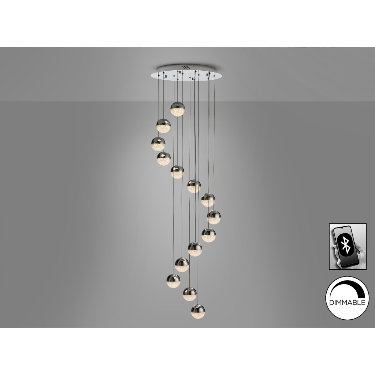 Подвесной светильник Sphere LED 14L Ø51 DIM BLUETOOTH хром