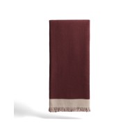 Двусторонний шерстяной плед Orlet бордового и бежевого цвета, 130 x 170 см