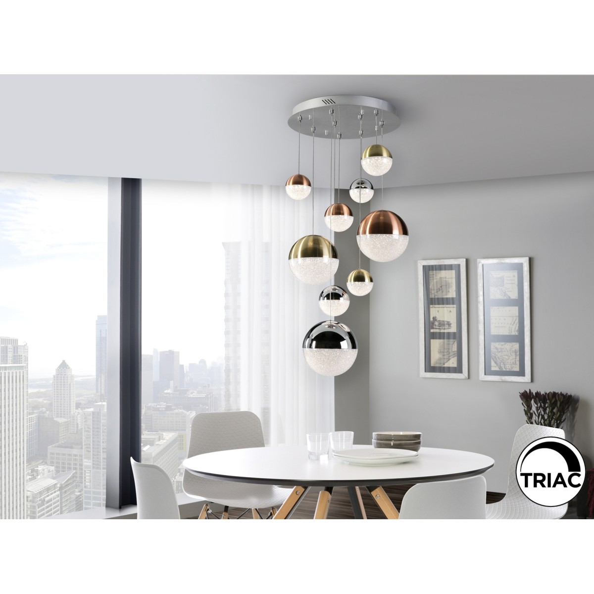 Подвесной светильник Sphere 9L LED Ø50 DIM разноцветный