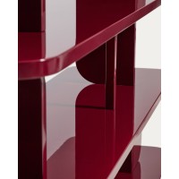 Стеллаж Aduma из МДФ с глянцевой бордовой лакированной отделкой, 160 x 187 см