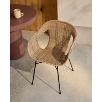 Стул Eltiera из искусственного ротанга с черной стальной конструкцией
