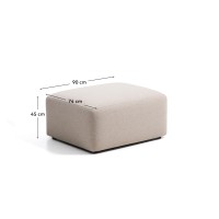Пуф для ног Blok из бежевой синели, 90 x 74 см