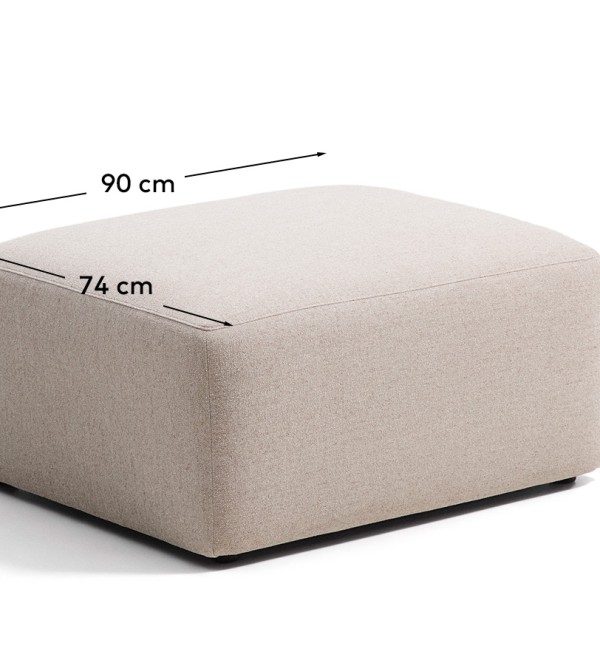 Пуф для ног Blok из бежевой синели, 90 x 74 см