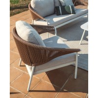 Комплект садовой мебели Zuara алюминия цвета экрю и коричневой веревки