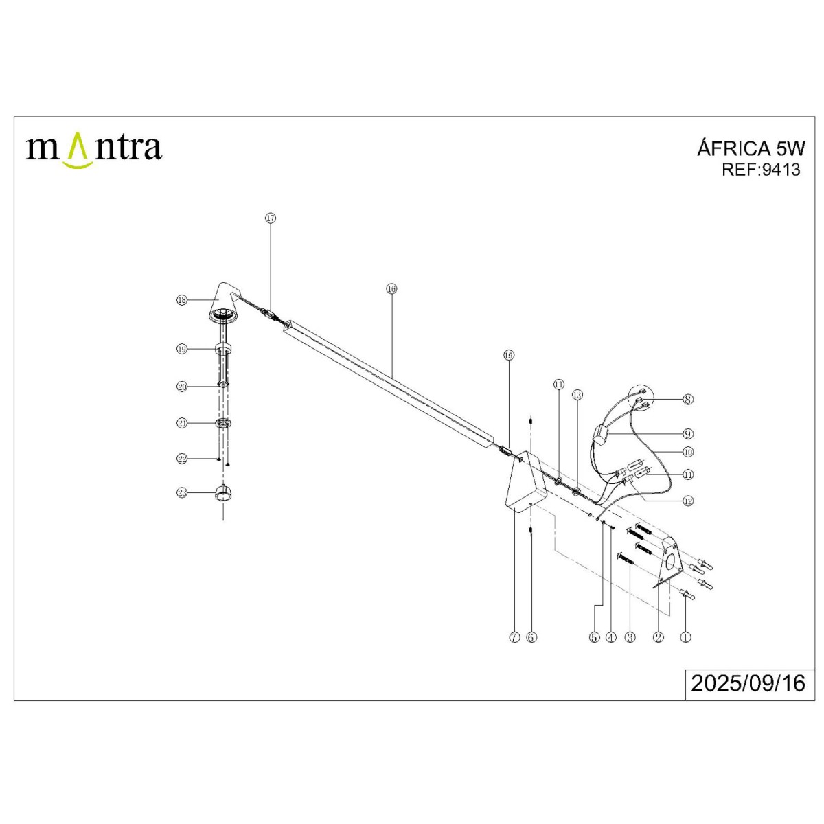 9413 Настенный светильник MANTRA AFRICA