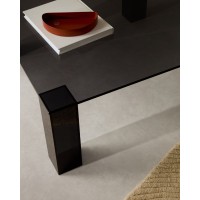 Журнальный столик Adularia из стекла темно-серого цвета 85 x 85