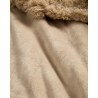 Плед из искусственного меха с эффектом завитка бежевого цвета Seruva, 140 x 200 см