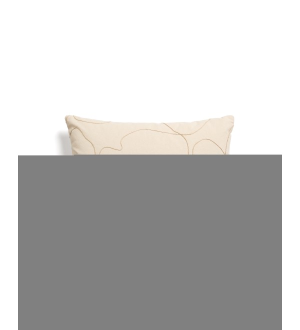 Чехол для подушки Dibel из хлопка цвета экрю с бежевой вышивкой, 30 x 50 см