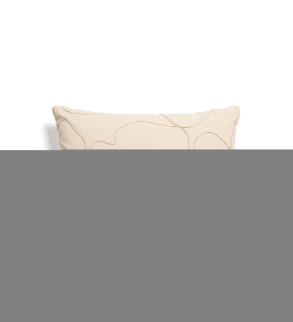 Чехол для подушки Dibel из хлопка цвета экрю с бежевой вышивкой, 30 x 50 см