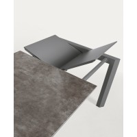 Стол Atta 120 (180) x80 антрацит керамика Vulcano Ash
