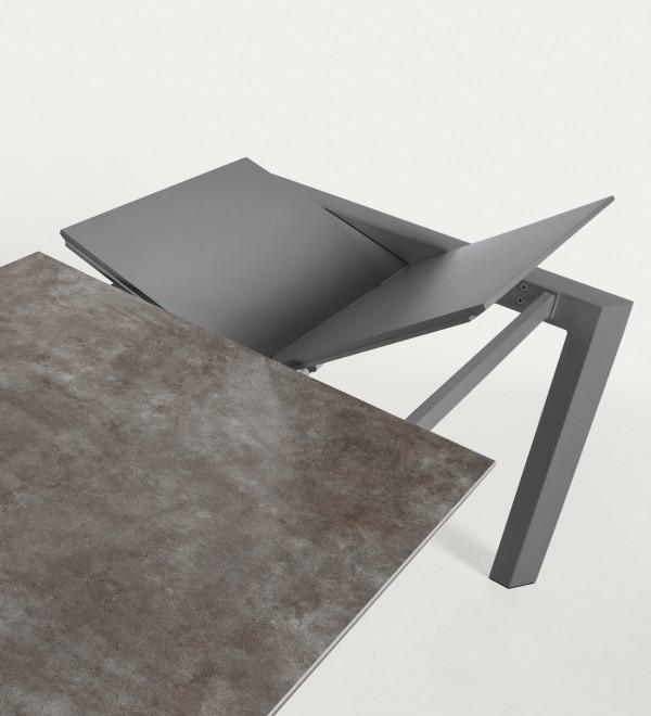 Стол Atta 120 (180) x80 антрацит керамика Vulcano Ash
