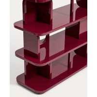 Стеллаж Aduma из МДФ с глянцевой бордовой лакированной отделкой, 100 x 187 см