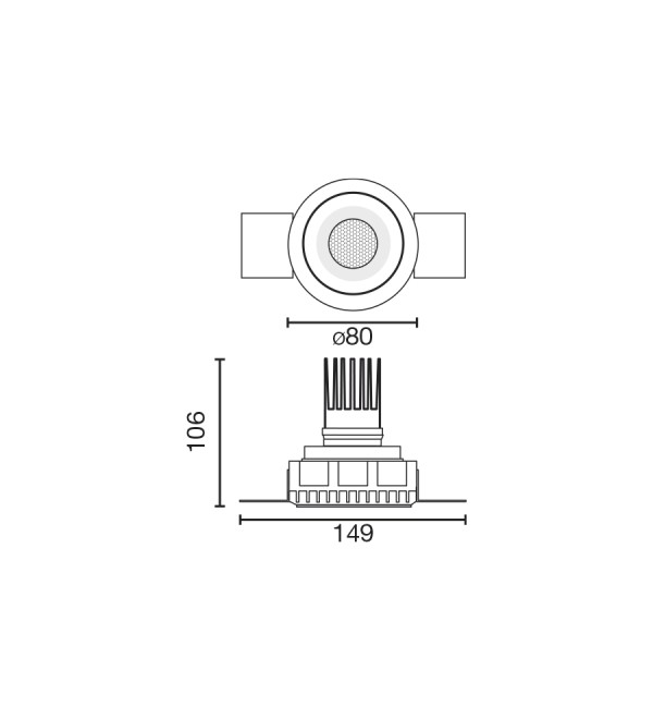 Tulipa Белый встраиваемый даунлайт без рамки 10W 36° 3000K CRI90 TRIAC