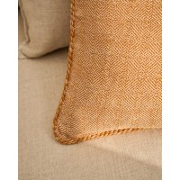Чехол для подушки Filor из оранжевого хлопка с плетением, 50 x 50 см