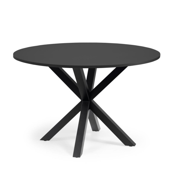 ARYA Круглый Ø 119 cm MDF стол со стальными черными ножками 