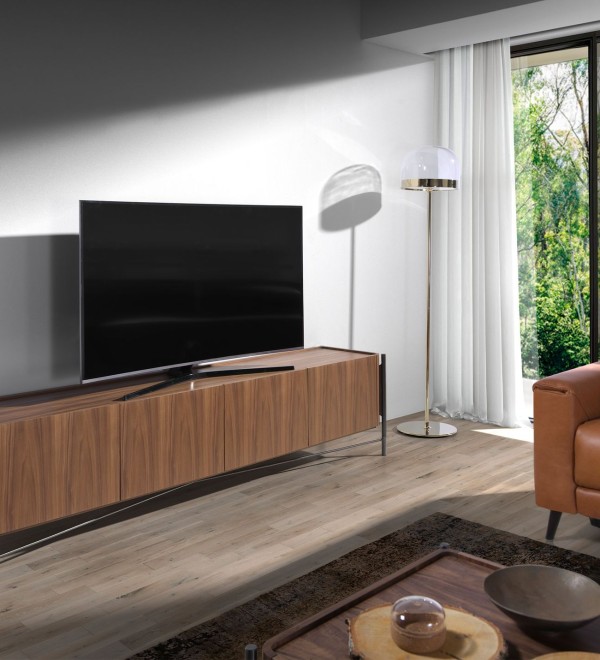 Тумба для TV 3240/MF2201A из орехового дерева и черной стали