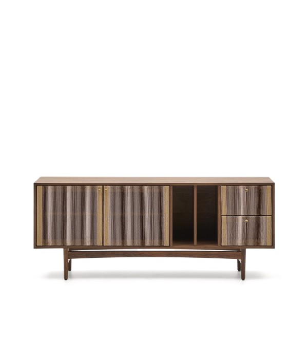 Сервант Elan 2 дверцы и 2 ящика шпон и массив ореха и шнур